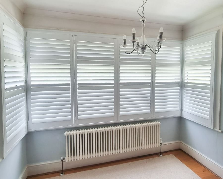 Plantation Shutters for A Bay Window