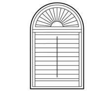 plantation shutters arched window