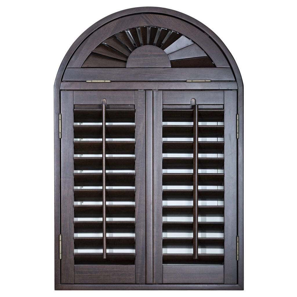 plantation shutters arched window
