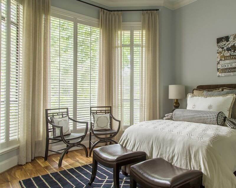 plantation shutters with curtains