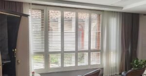 plantation shutters with curtains