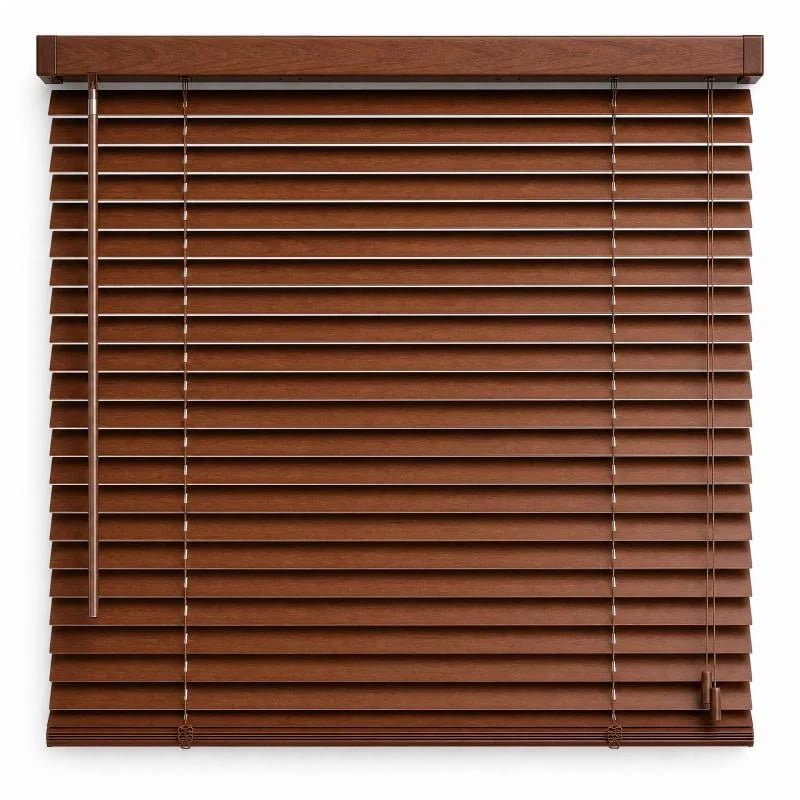 Cord-lift venetian blind showing lift cord and tilt wand mechanism