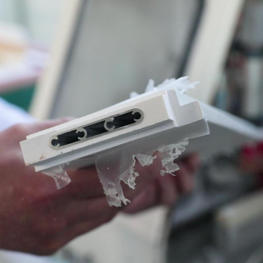 Goodwood Shutters production line -- PVC extrusion and profile handling area