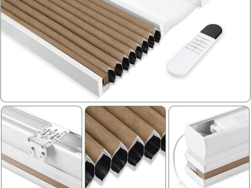 Honeycomb cellular shade showing cell structure detail