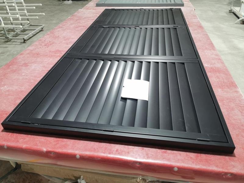 Townhouse development row with consistent window covering specifications