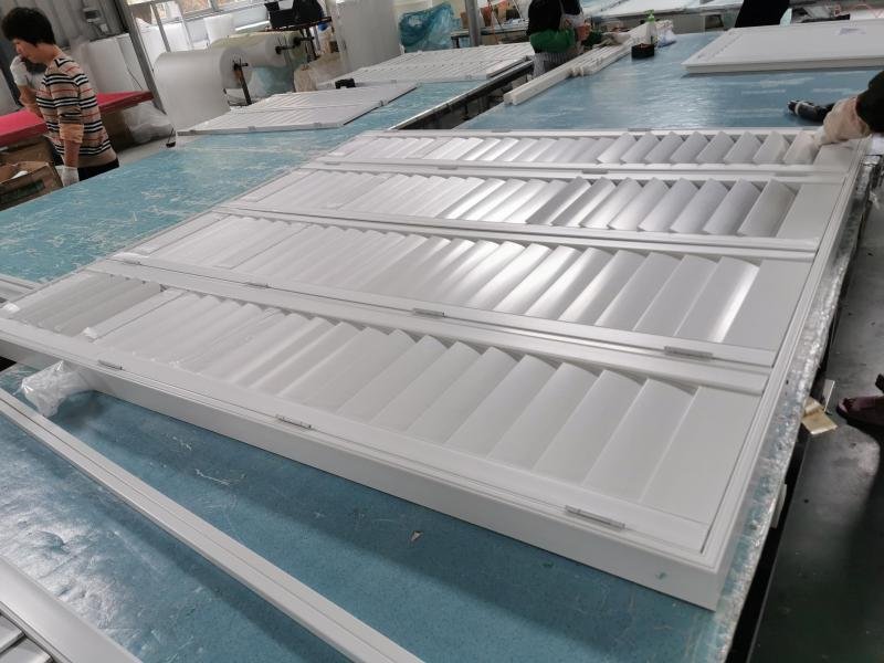 Wholesale warehouse with stacked window covering products ready for distribution